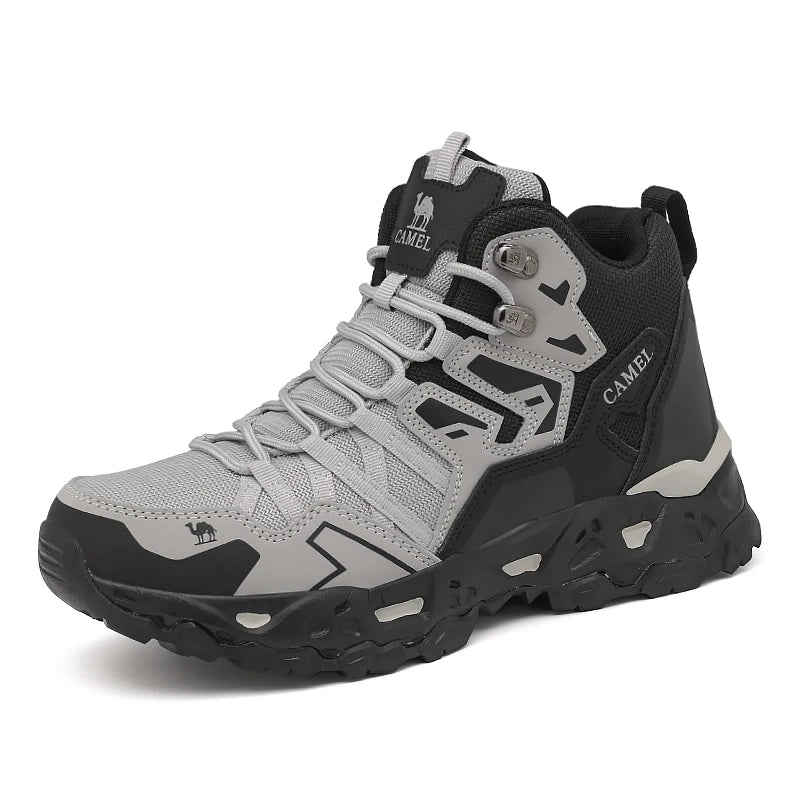 Herren Wanderschuhe Grau rutschfest knöchelhoch Outdoor Trekkingstiefel für Hiking und Gelände