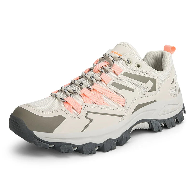 Damen Wanderschuhe Rosa Weiß mit rutschfester Profilsohle Outdoor