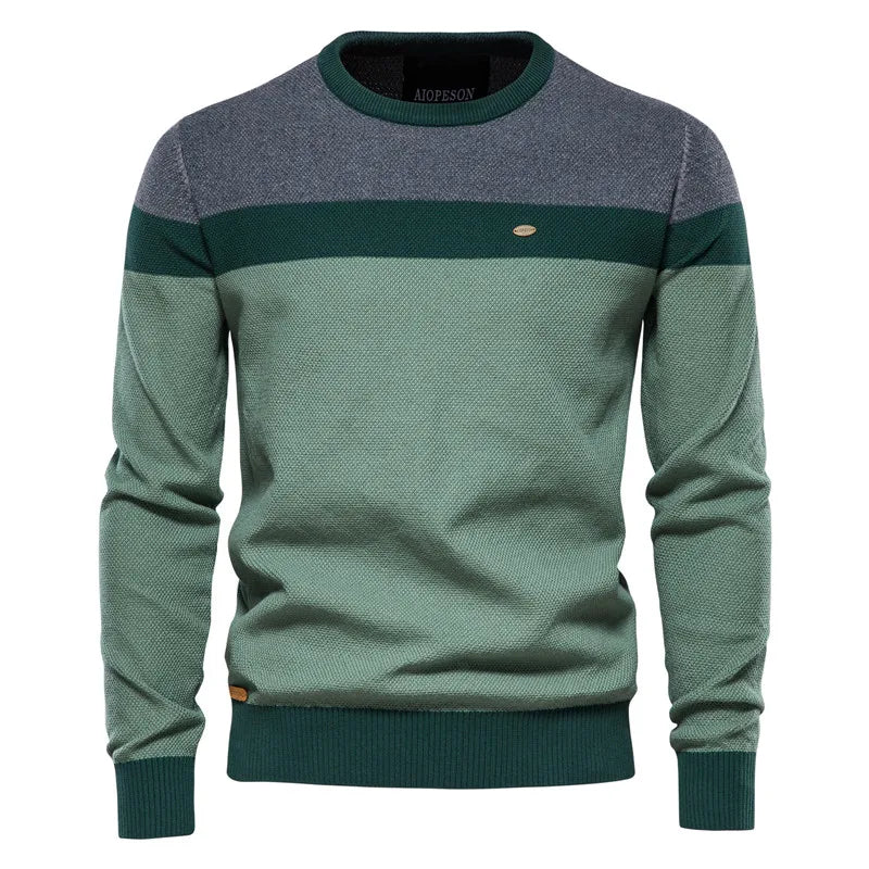 Herren Strickpullover Rundhals Slim Fit elastisch bequem atmungsaktiv Langarm