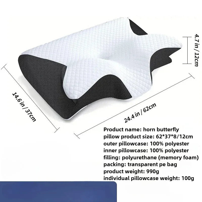 Orthopädisches Nackenkissen Schmetterlingsform Memory Foam ergonomisch mit langsamer Rückfederung