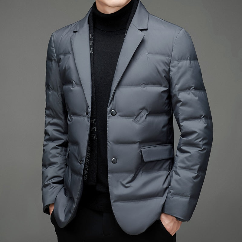 Herren Blazer Winter gefüttert isolierend elegant leichter Steppblazer warm