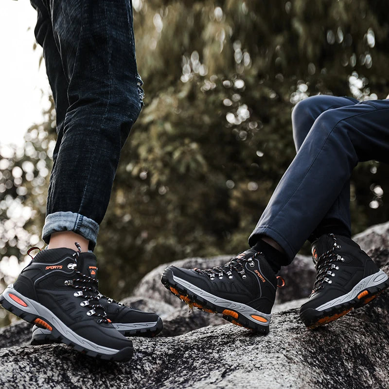 Damen Wanderschuhe Schwarz Olivgelb rutschfest knöchelhoch Outdoor Profilsohle