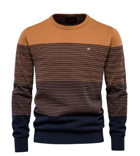 Herren Strickpullover Schmal gerippte Passform Langarm bequem vielseitig