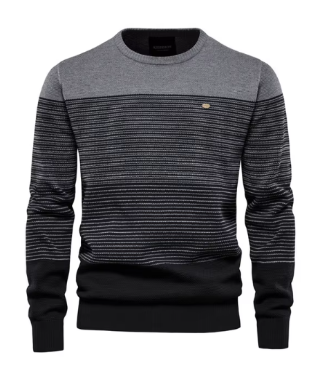 Herren Strickpullover Schmal gerippte Passform Langarm bequem vielseitig
