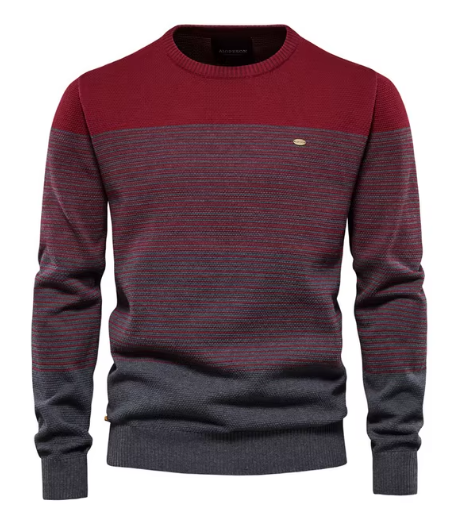Herren Strickpullover Schmal gerippte Passform Langarm bequem vielseitig
