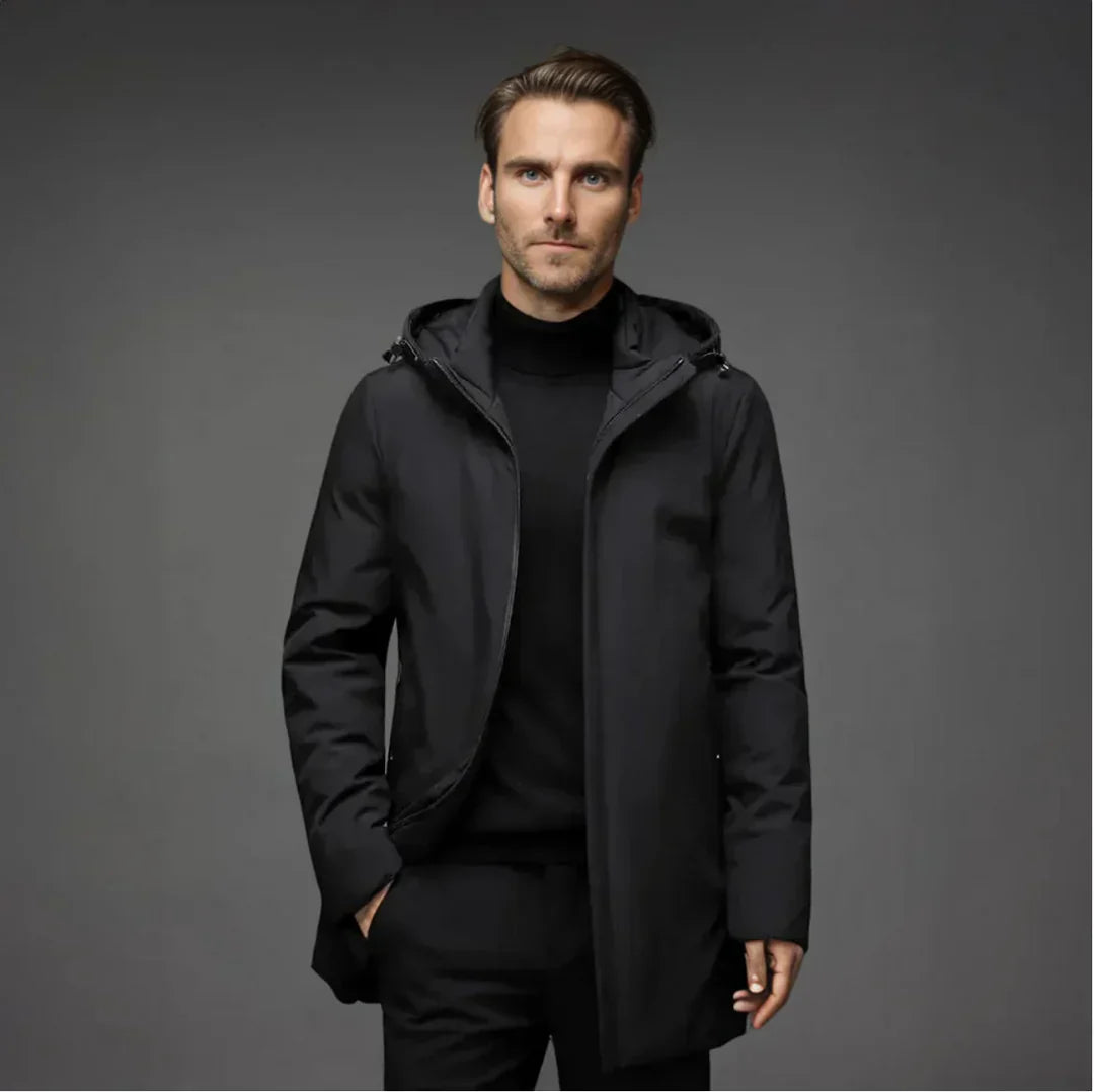 Herren Winterjacke Regular Fit Strukturiert Leicht Modern Elegant Alltag Business Reise