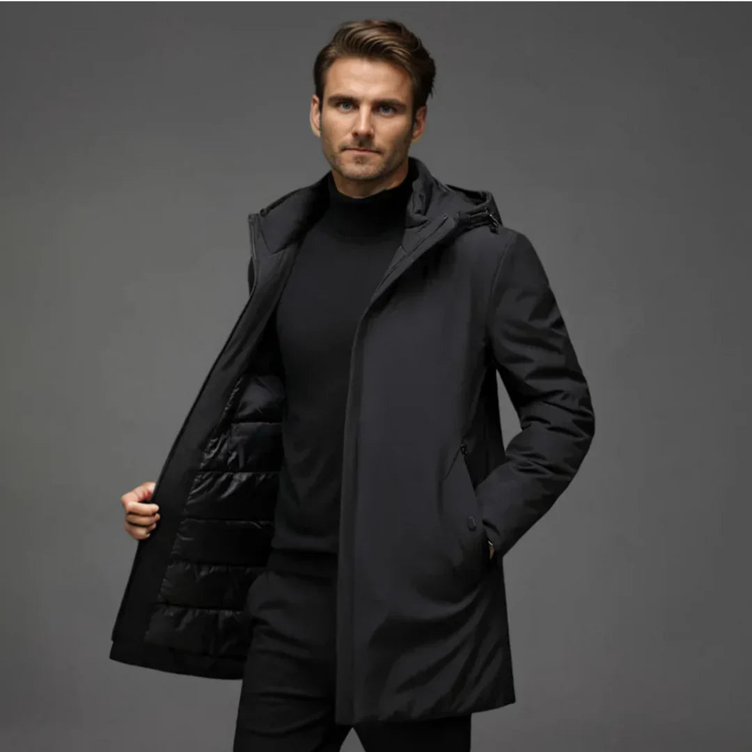 Herren Winterjacke Regular Fit Strukturiert Leicht Modern Elegant Alltag Business Reise