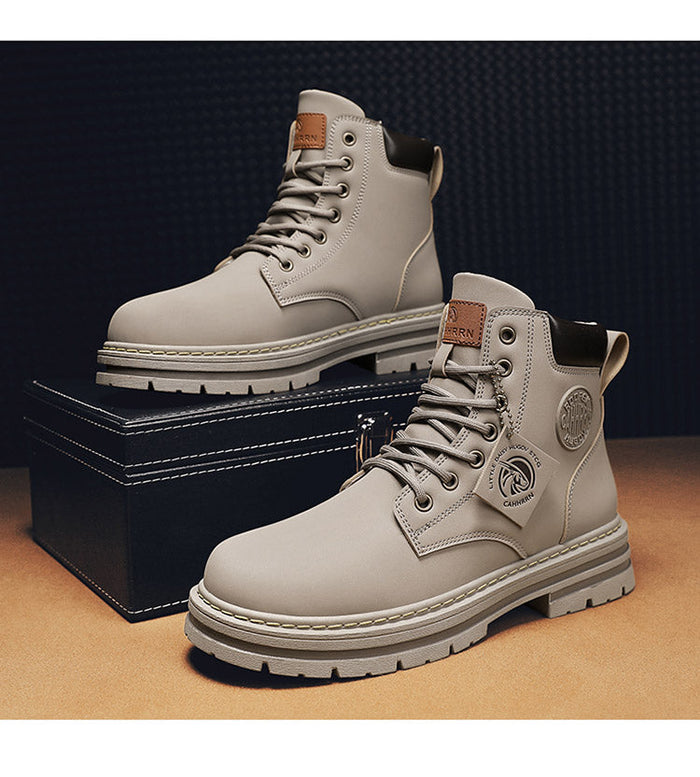 Herren Stiefel wasserdicht rutschfest knöchelhoch Schnürstiefel Outdoor robust gepolstert