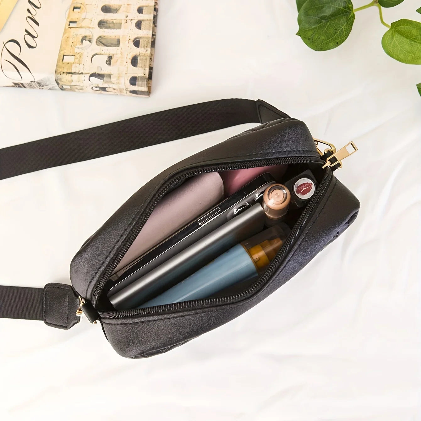 Minimalistische Stepp‑Crossbody Bag – Modische PU Schultertasche & Handy‑Wallet