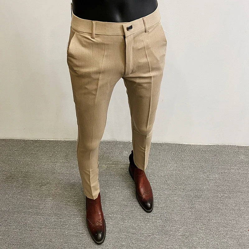 Herren Anzughose klassische Freizeithose elegante Stoffhose für Alltag