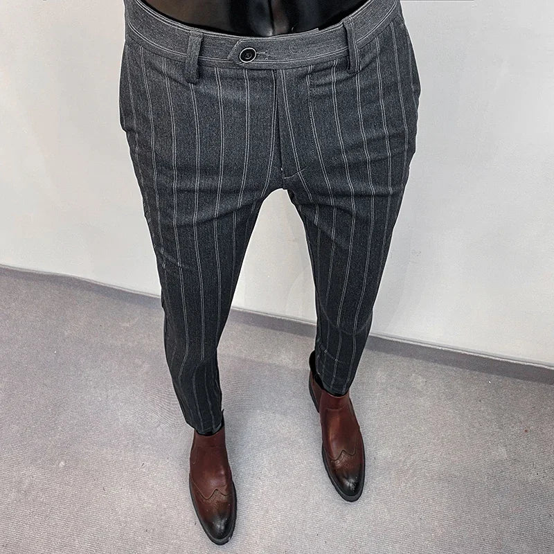 Herren Anzughose klassische Freizeithose elegante Stoffhose für Alltag