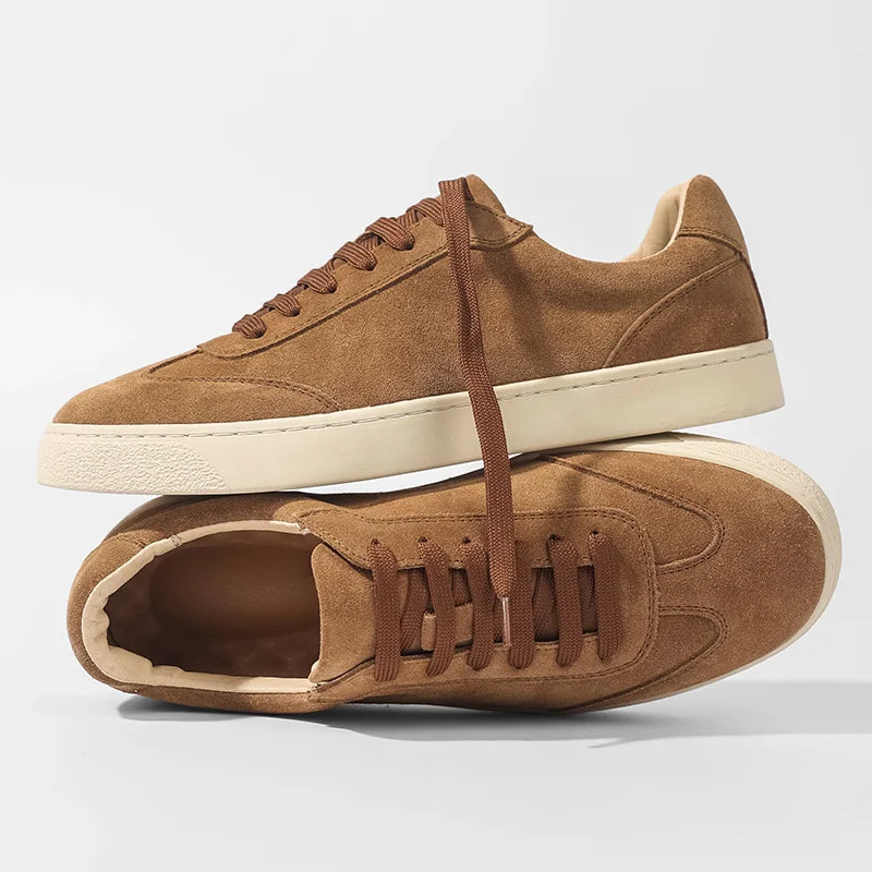 Herren Retro Sneaker Wildleder Casual Schuhe mit Schweinslederfutter Freizeitschuhe