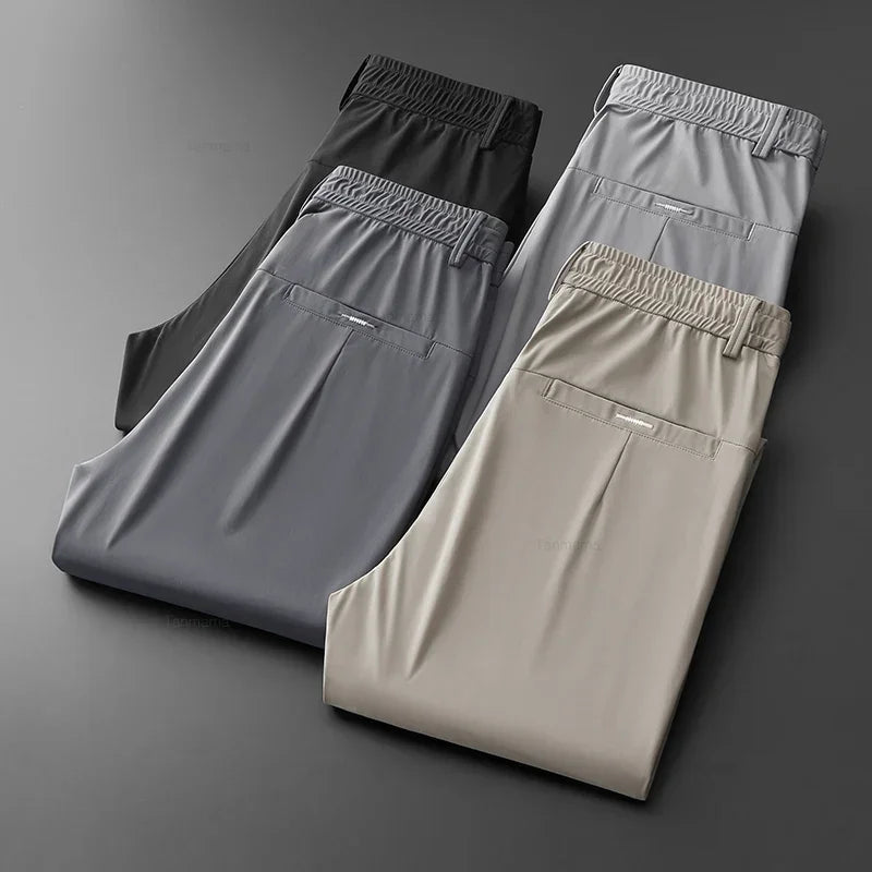 Herren Sommerhose aus feinem Wollstoff leichte Freizeithose Alltagshose