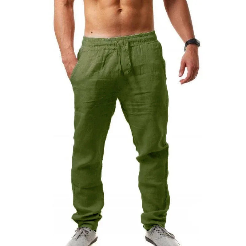 Herren Strickhose mit elastischer Taille leichte Freizeithose Frühling Sommer