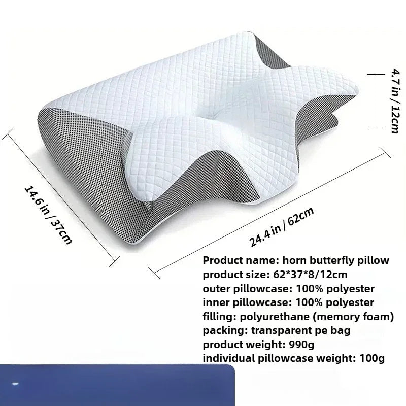 Orthopädisches Nackenkissen Schmetterlingsform Memory Foam ergonomisch mit langsamer Rückfederung