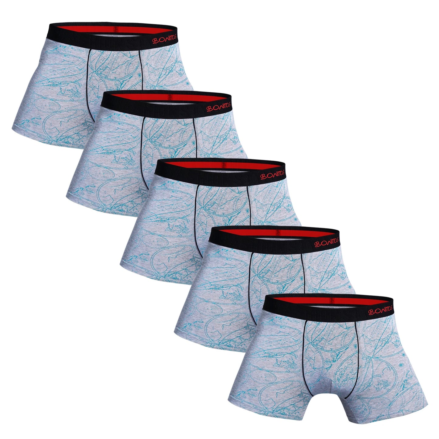 Herren Boxer Shorts 5er Pack Baumwolle Unterwäsche mit elastischem Bund