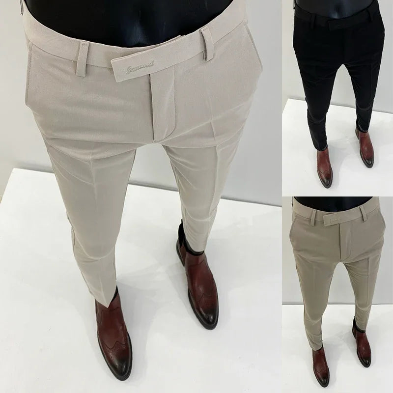 Herren Anzughose klassische Freizeithose elegante Stoffhose für Alltag