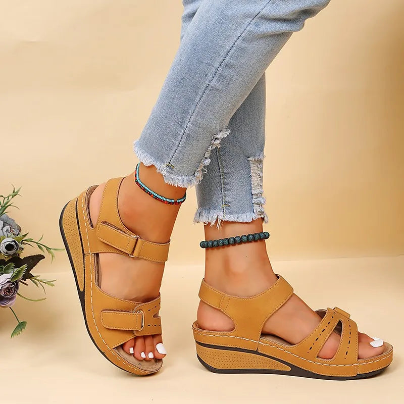 Damen Keilsandalen Plateau Weiche Sohle Elegante Sommerschuhe mit Keilabsatz