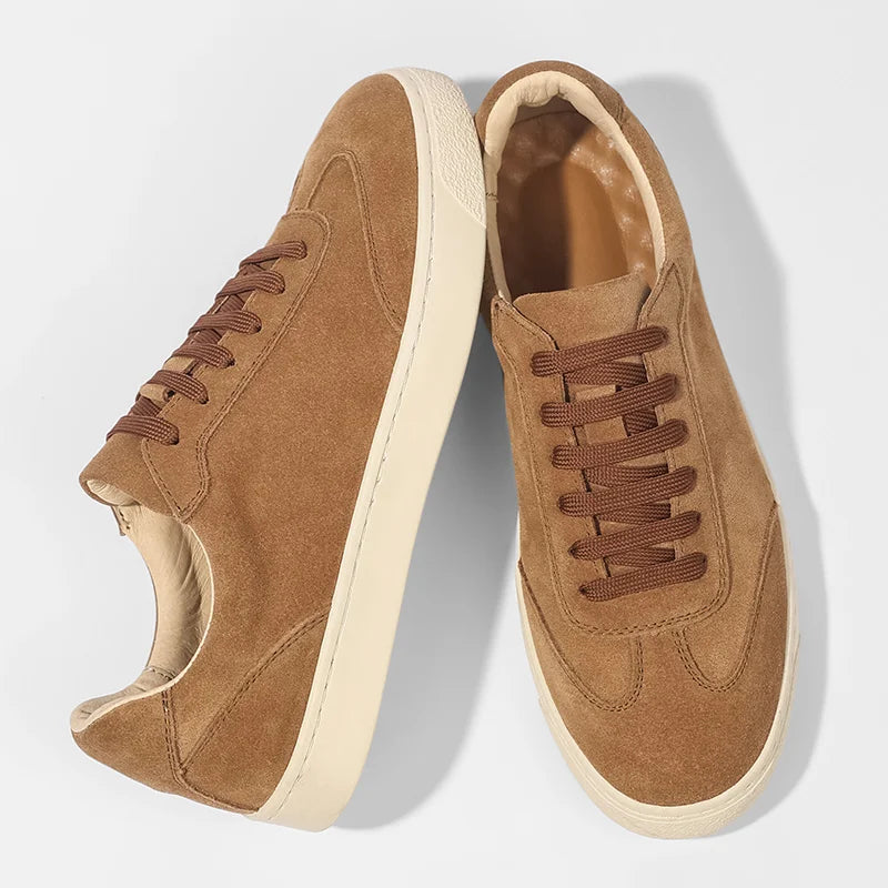 Herren Retro Sneaker Wildleder Casual Schuhe mit Schweinslederfutter Freizeitschuhe