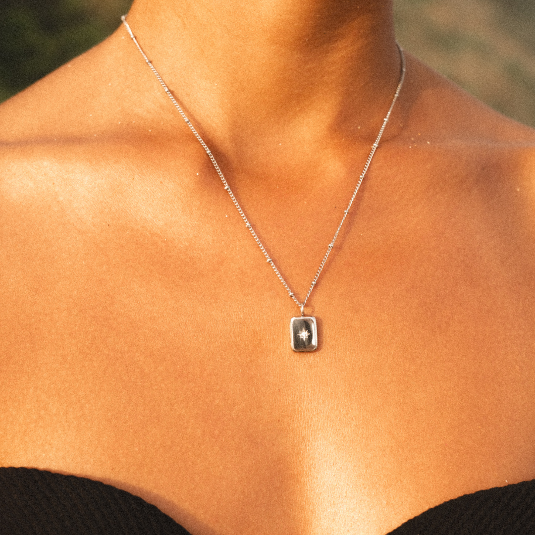 Damen Halskette Gold Zirkonia Anhänger verstellbar wasserfest hypoallergen Edelstahl Schmuck