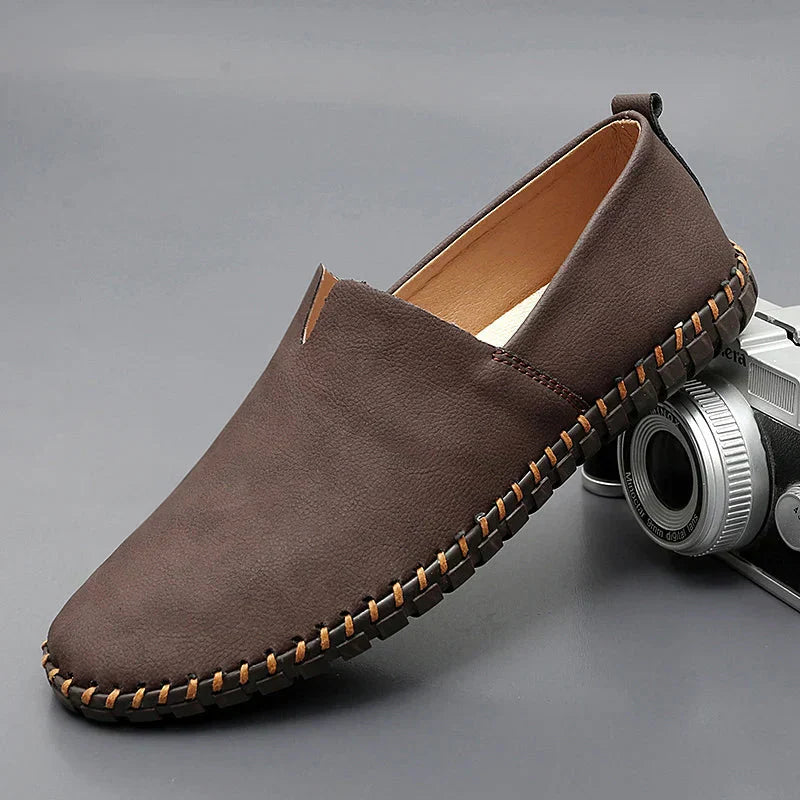 Herren Slipper Leder elegant klassisch bequem Slip-On Business Casual Schuhe