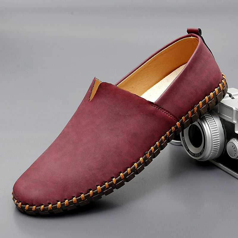 Herren Slipper Leder elegant klassisch bequem Slip-On Business Casual Schuhe