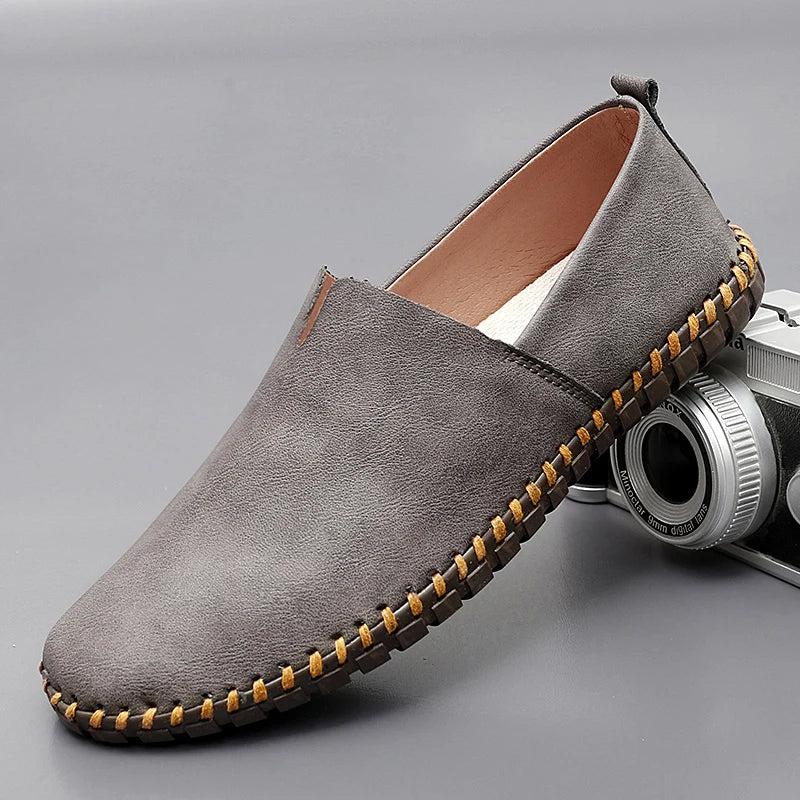 Herren Slipper Leder elegant klassisch bequem Slip-On Business Casual Schuhe