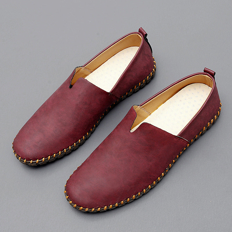 Herren Slipper Leder elegant klassisch bequem Slip-On Business Casual Schuhe