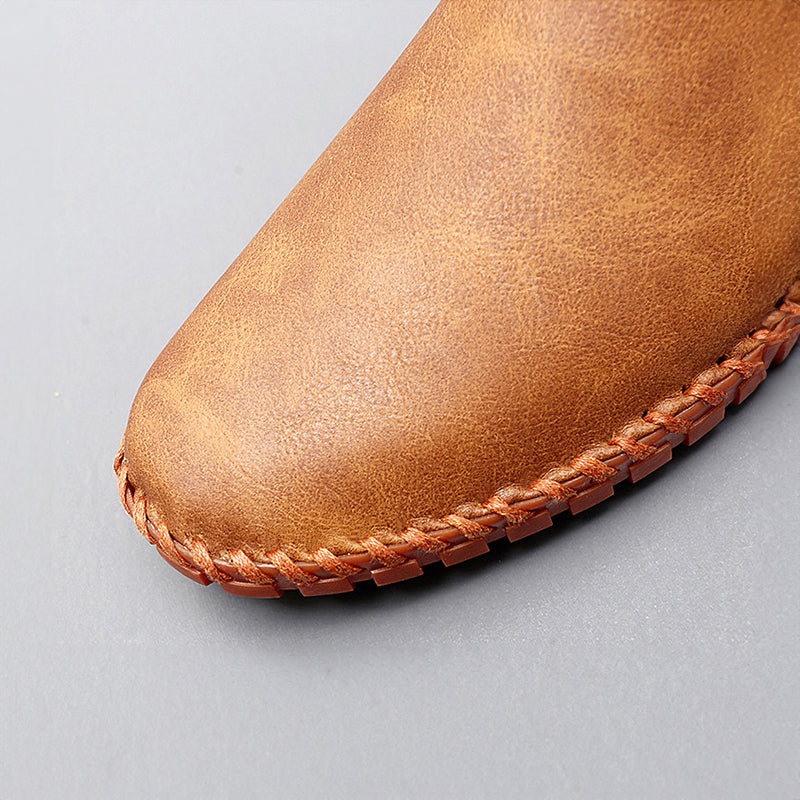 Herren Slipper Leder elegant klassisch bequem Slip-On Business Casual Schuhe