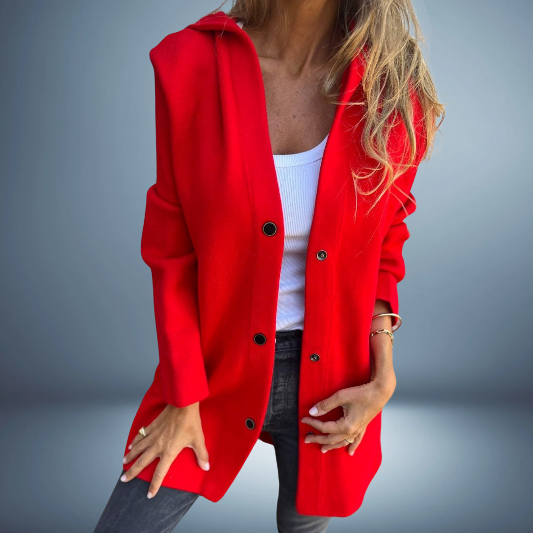 Damen Kapuzenjacke Langarm Knopfleiste Lockerer Schnitt Freizeit Alltag Jacke
