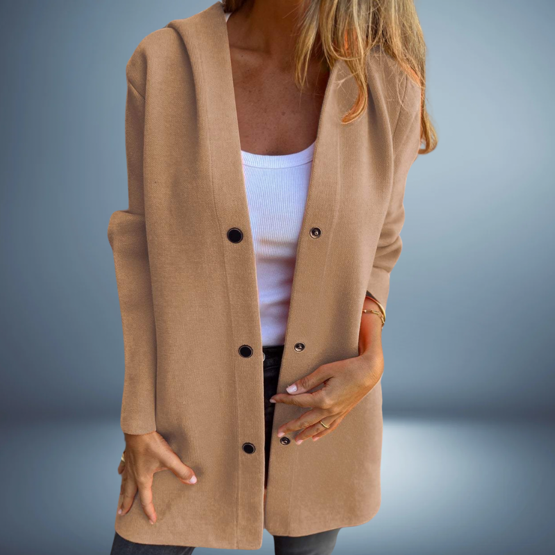 Damen Kapuzenjacke Langarm Knopfleiste Lockerer Schnitt Freizeit Alltag Jacke