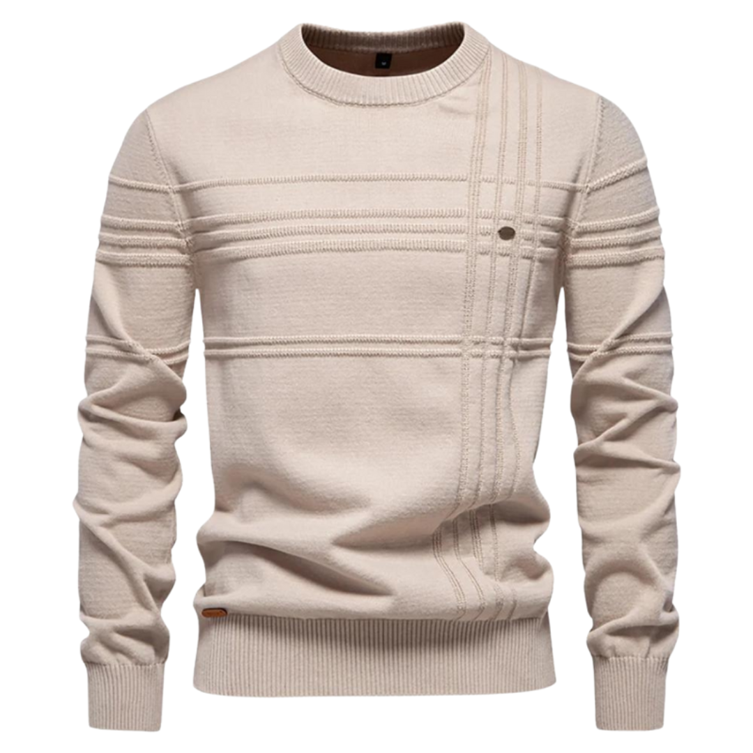 Herren Baumwollpullover, klassische Passform, weich, warm, Rundhalsausschnitt