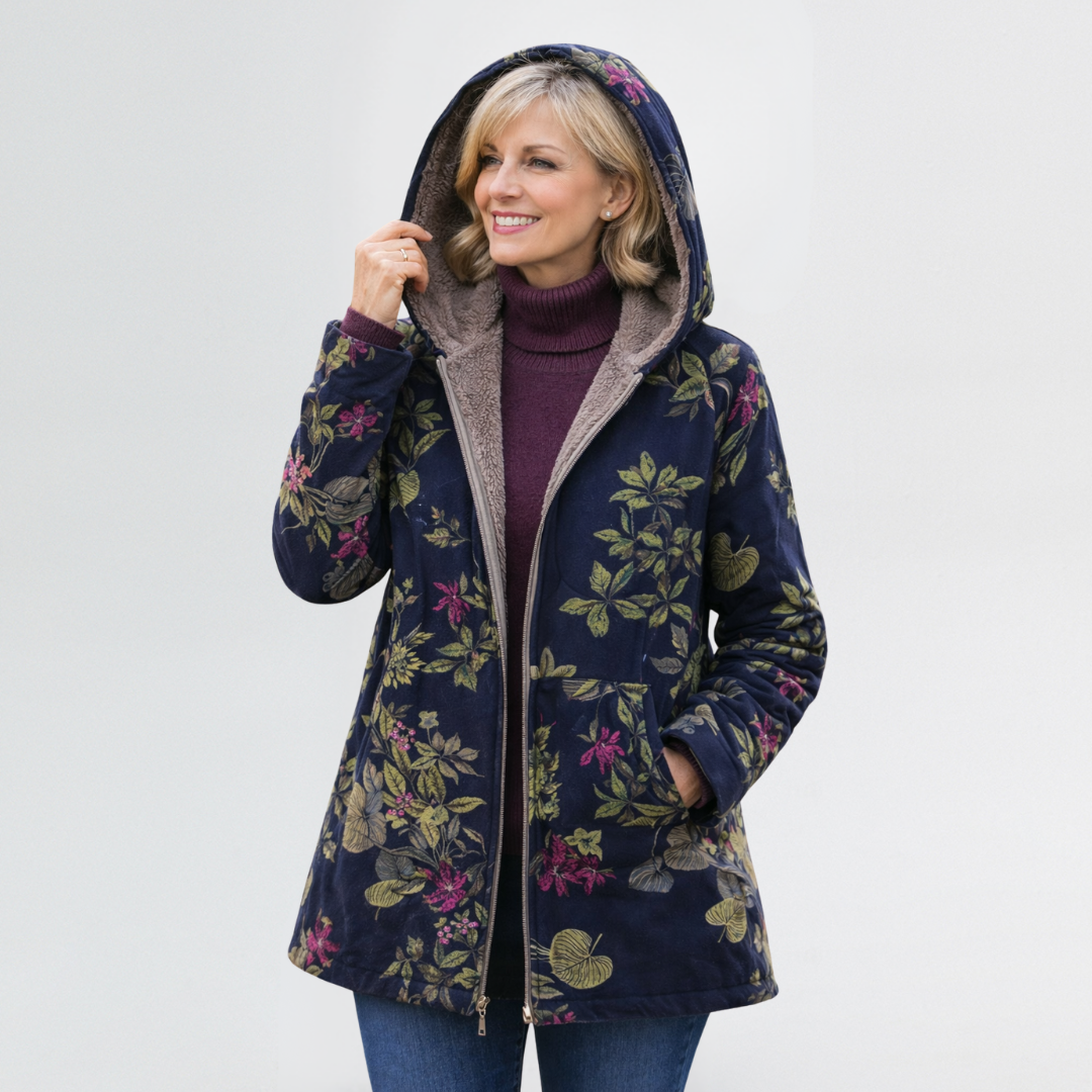 Damen Jacke floral Vintage Look hell