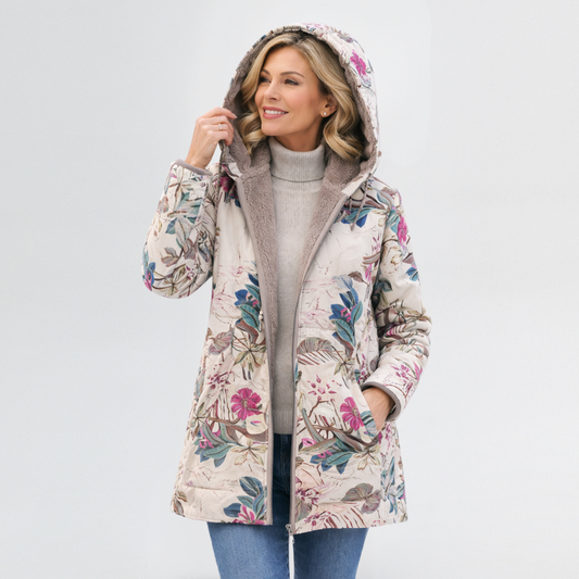 Damen Jacke floral Vintage Look hell