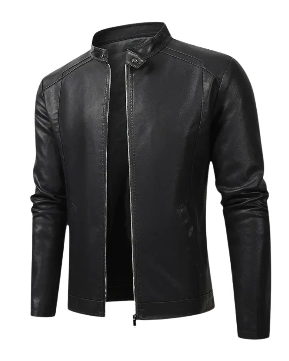 Herren Lederjacke Biker Slim Fit Klassisch Elegant Motorradstil Übergangsjacke Urban Casual