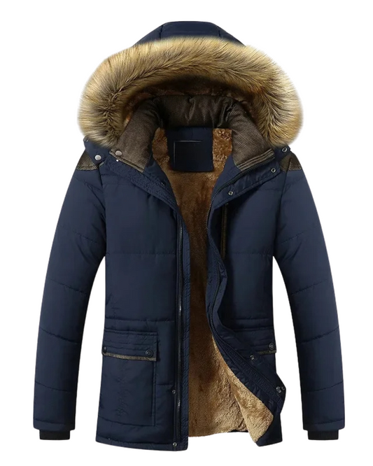 Herren Winterjacke Gepolstert Fleece Slim Fit Elegant Warm Übergangsjacke Alltag Outdoor Business Casual