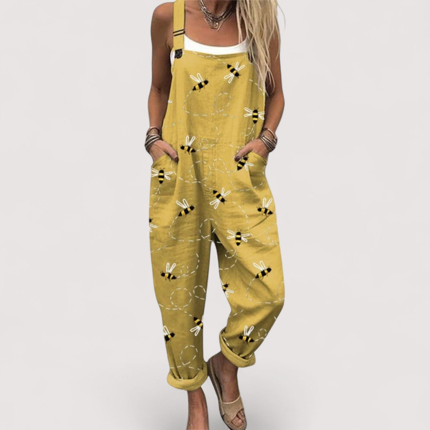 Damen Jumpsuit weit geschnitten, lockere Passform, fließend, bequem