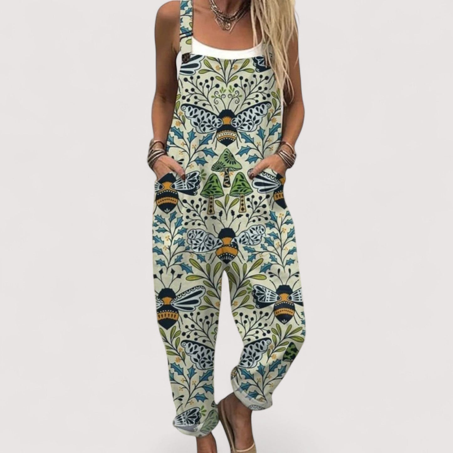Damen Jumpsuit weit geschnitten, lockere Passform, fließend, bequem