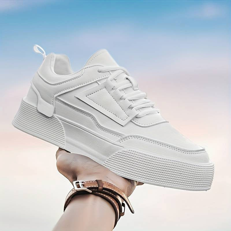 WILHELM | Herren Plateau-Sneaker Mike in Weiß mit klarer Formgebung