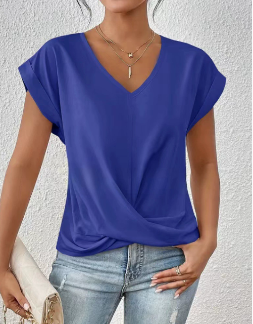 Damen T-Shirt Herzausschnitt, elastisch, weich, bequeme Passform