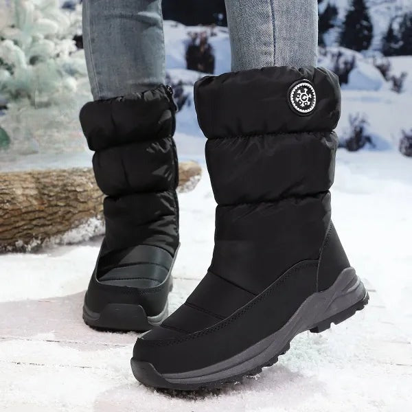 Damen Winterstiefel isoliert rutschfest Reißverschluss warm gefüttert Schneestiefel Alltag Outdoor Schuhe