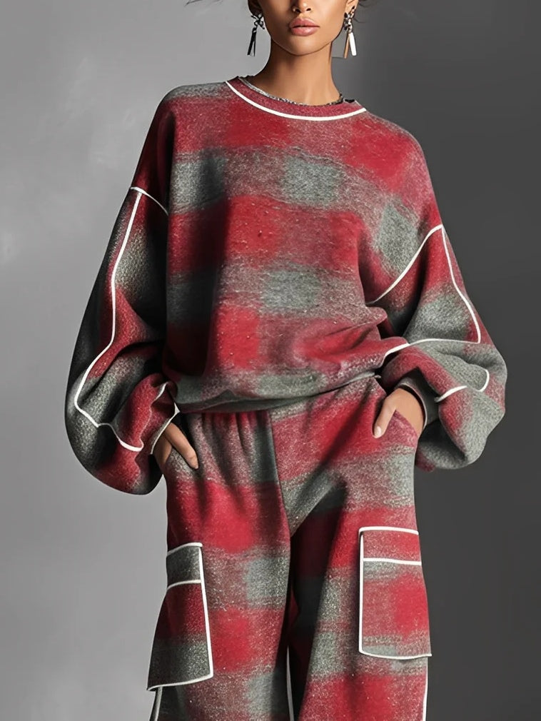 Herren Zweiteiliges Lounge-Set Regular Fit Oversized Texturiert Baumwollmischung Komfort Alltag Freizeit Modern