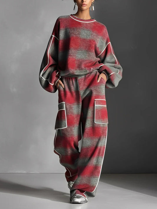 Herren Zweiteiliges Lounge-Set Regular Fit Oversized Texturiert Baumwollmischung Komfort Alltag Freizeit Modern