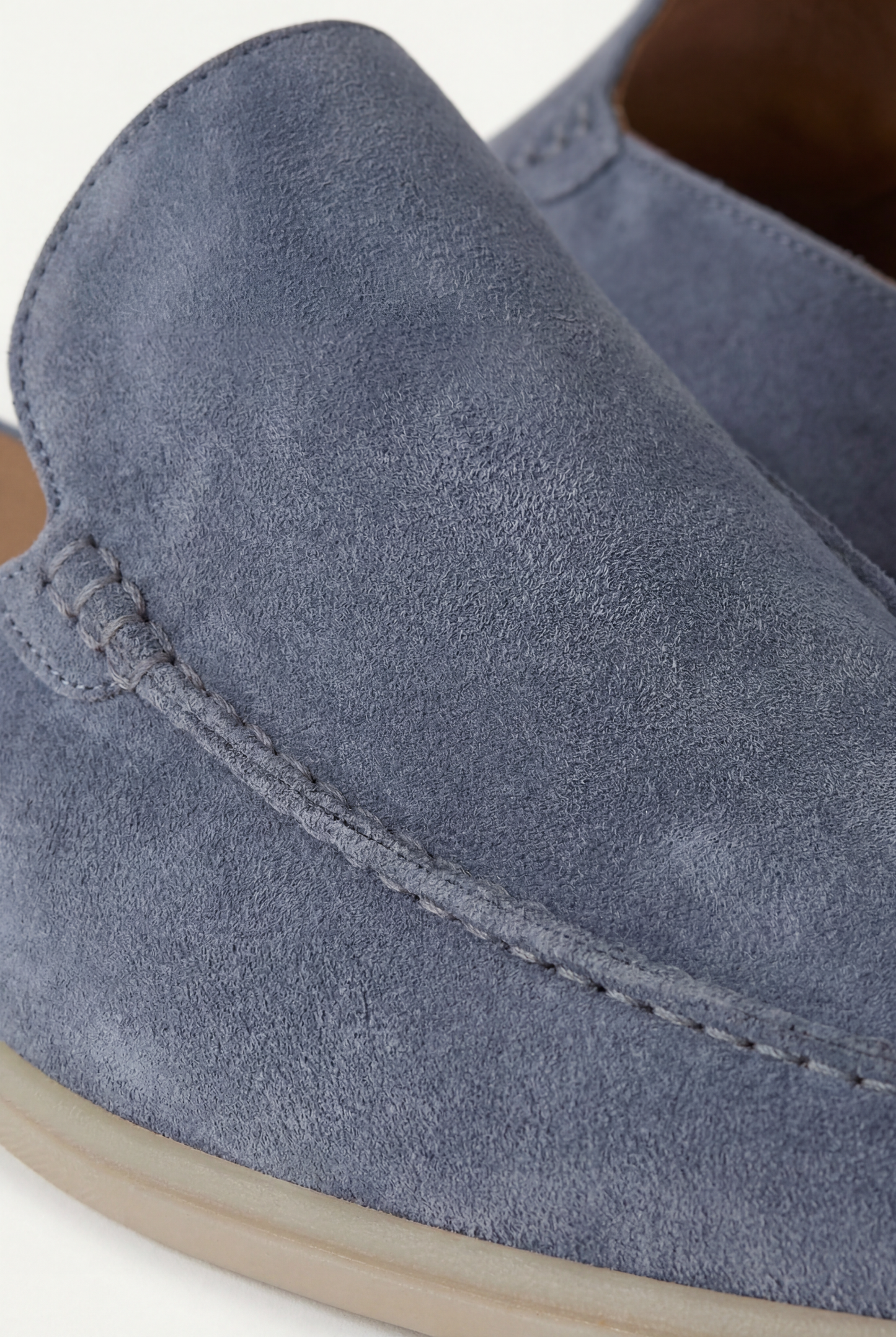 Herren Veloursleder Mule babyblau offen atmungsaktiv mit gepolstertem Komfort