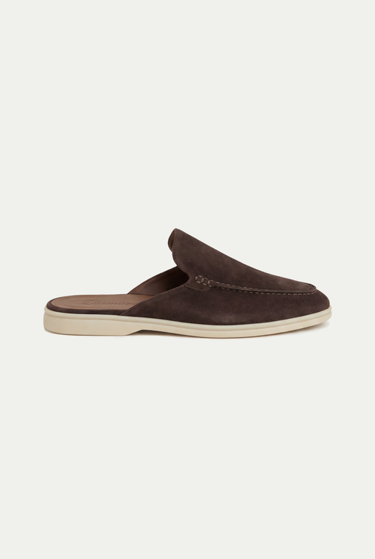 Slip-on Mule braun offen rutschfest mit gepolstertem Innenbereich