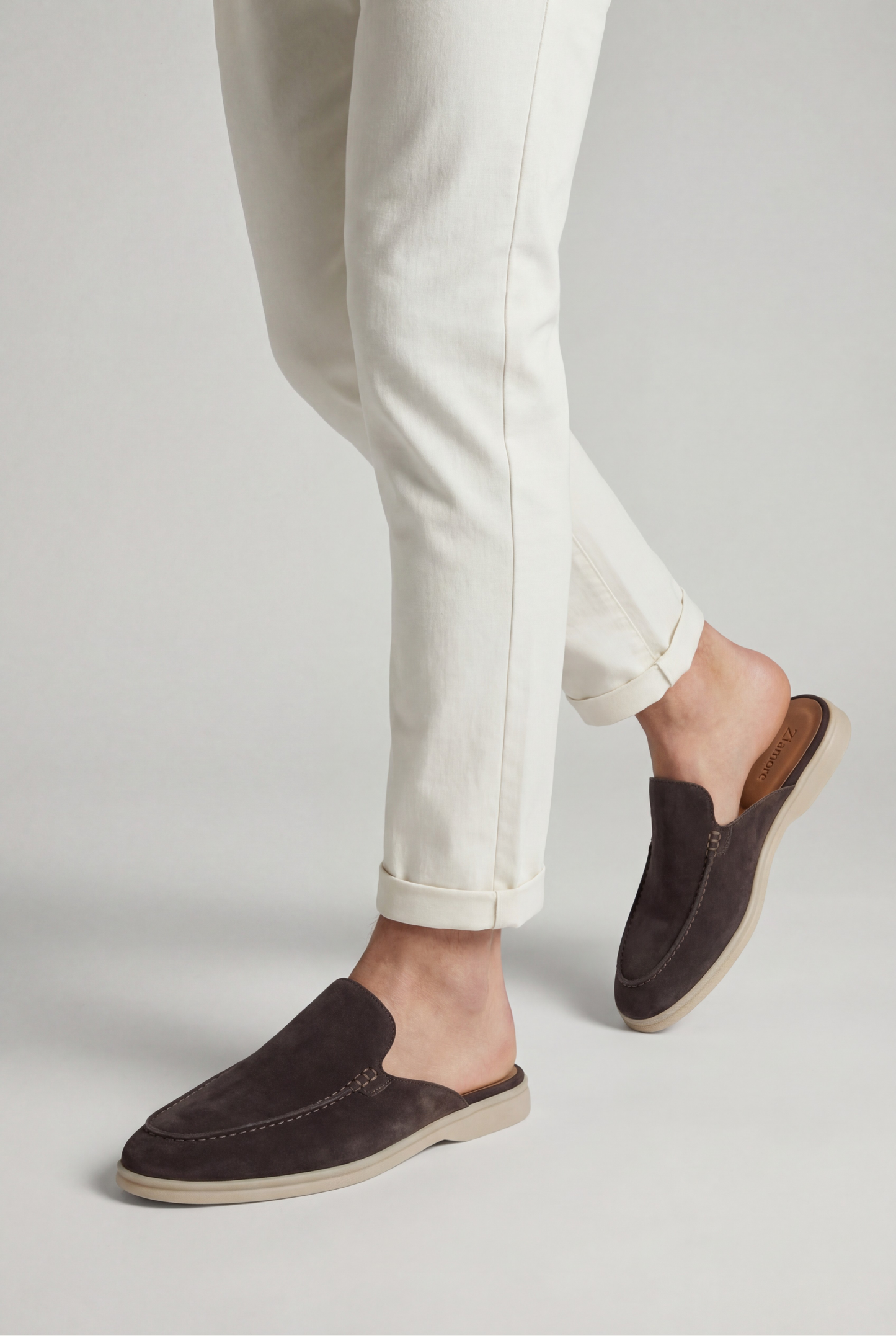 Slip-on Mule braun offen rutschfest mit gepolstertem Innenbereich