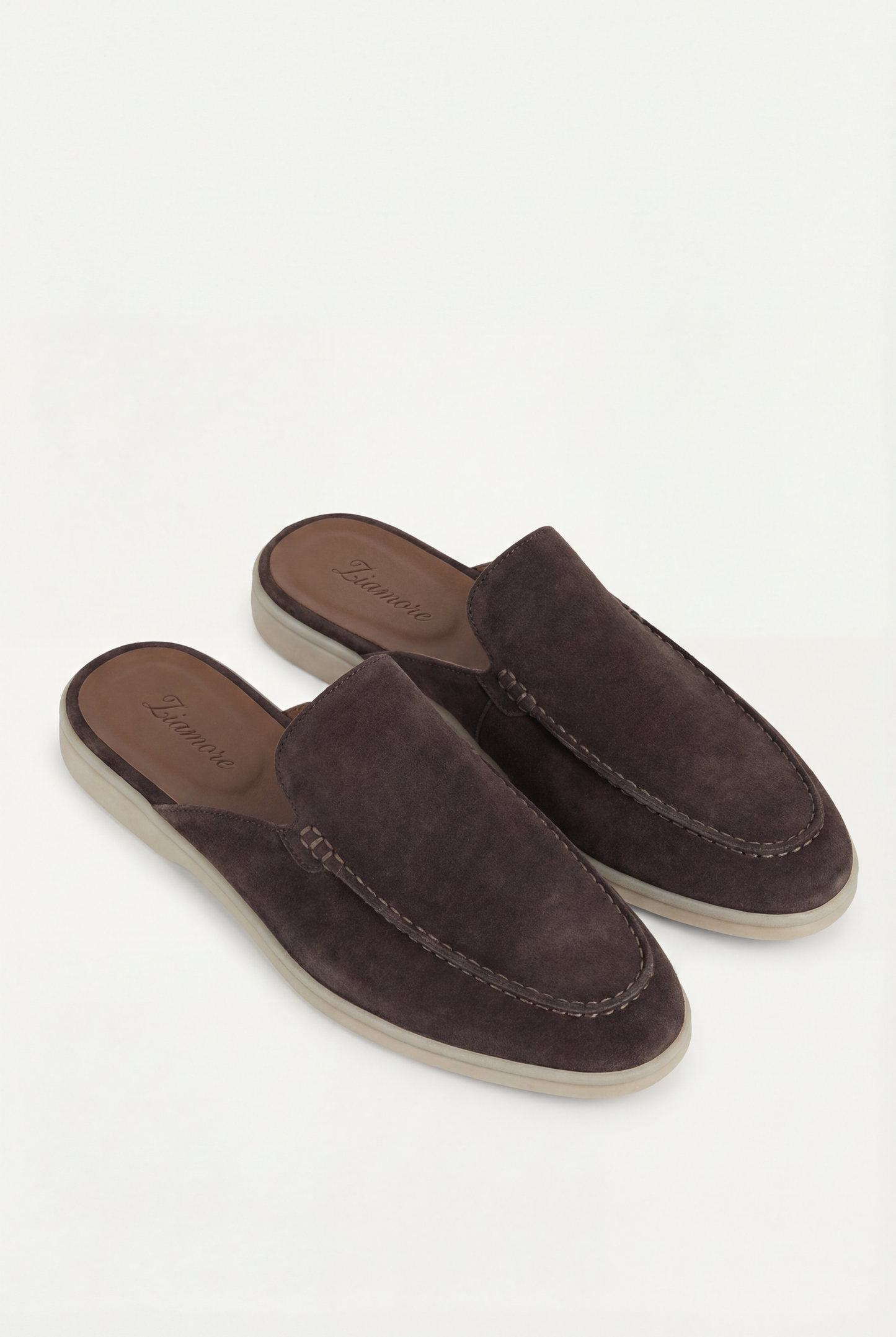 Slip-on Mule braun offen rutschfest mit gepolstertem Innenbereich