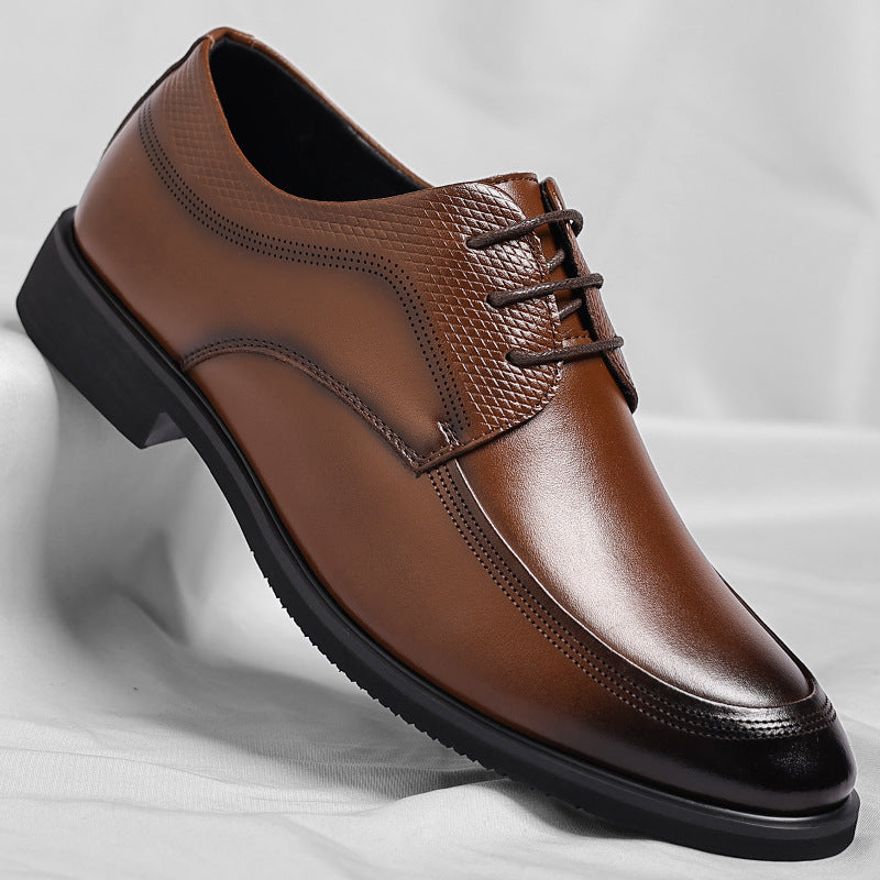 Herren Schnürschuhe elegantes Leder glänzend bequem atmungsaktiv