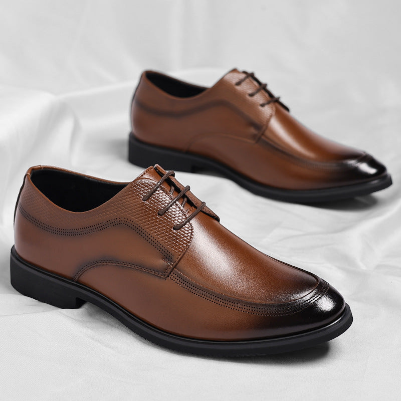 Herren Schnürschuhe elegantes Leder glänzend bequem atmungsaktiv