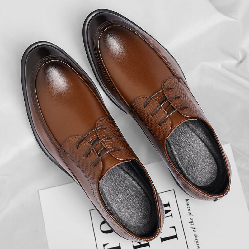 Herren Schnürschuhe elegantes Leder glänzend bequem atmungsaktiv